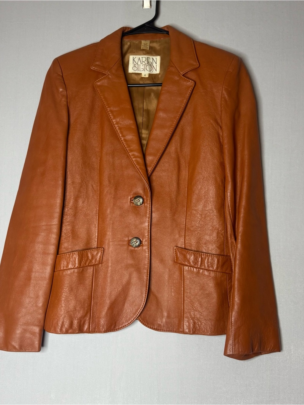 Women's Vintage Tan Geniune Leather Blazer Jacket